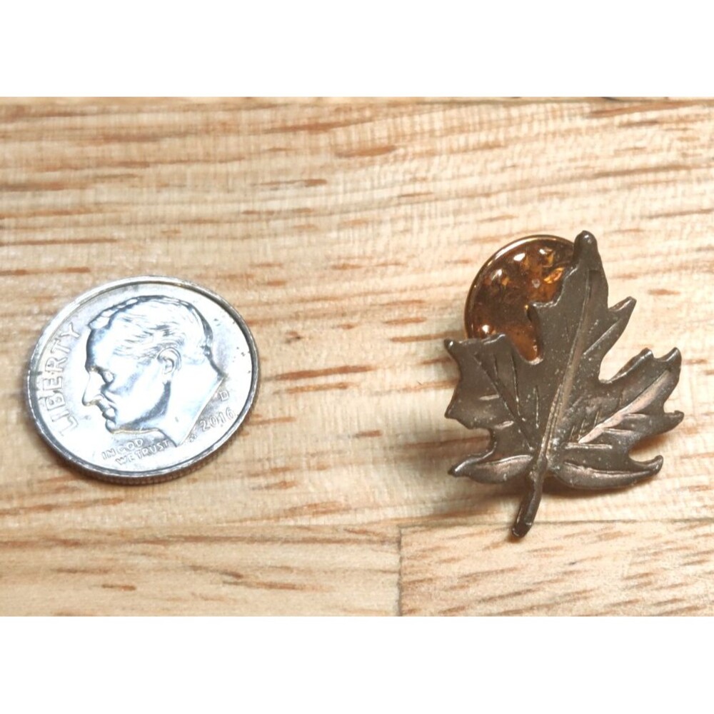 Vintage Solid Copper Maple Leaf Pin - Brooch Hat Pin Nature Jewelry